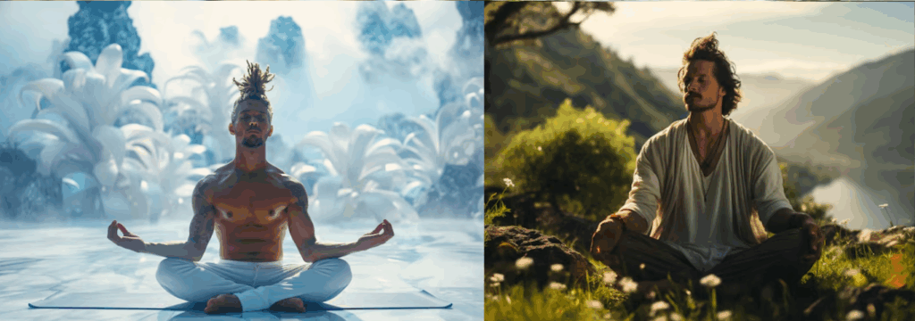Pessoas em meditação e como o nosso olhar molda o mundo que vivemos.