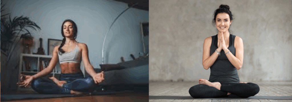 pessoas praticando meditação plena.