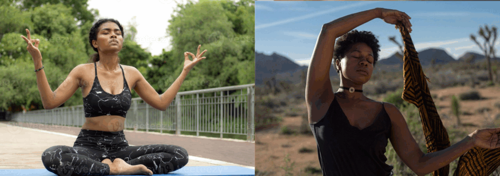 pessoas em meditação em poder da manifestação consciente.
